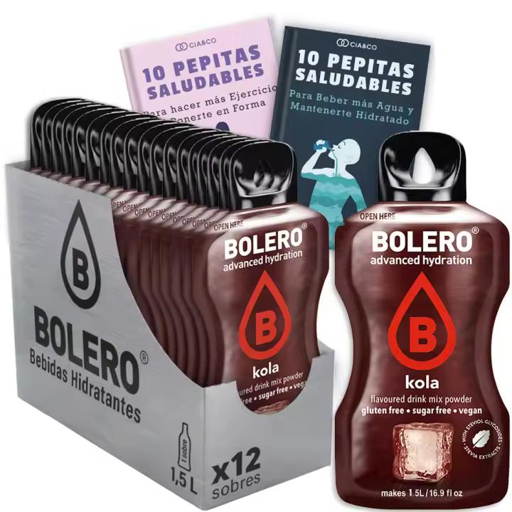 Bebida Bolero COLA Hidratante Sin Azucar en sobres de 9grs  + Pepitas Saludables para una vida más sana by Cia&Co - 1