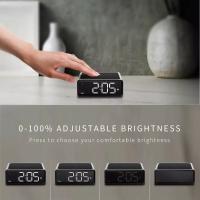 NOKLEAD Reloj De Alarma Digital Con Cargador Inalámbrico Para Teléfono Luz LED Ajustable Brillo Y Función De Sueno Moderno Para Dormitorio - details 8