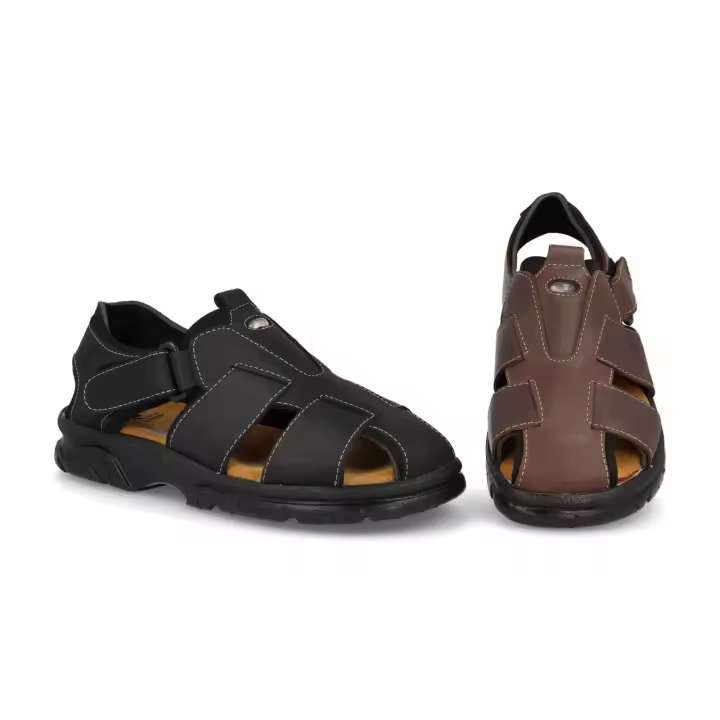 Original - ST Sandalia Hombre Piel Negro Marrón Tallas 39 Al 46 - 1