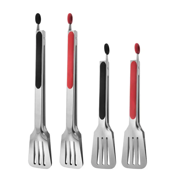 Pinzas para barbacoa de Maple inoxidable 304 de primera calidad, resistentes y antiadherentes, color Negro. - 1