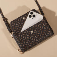 Bolso Cruzado Para Mujer Chic Con Espacio Para Teléfono Móvil Y Ranuras Seguras Para Tarjetas Estilo Casual Con Decoración Geométrica - details 6
