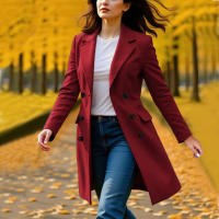 Nueva Chaqueta De Mujer De Invierno Con Manga Larga Y Cuello En V A-line Fashion Chaqueta De Trench Para Otoño Y Invierno - details 31