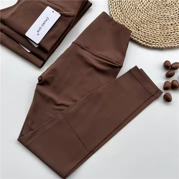 Leggings De Yoga Para Mujer De Cintura Alta Y Sin Costuras Leggings De Gimnasio Con Elasticidad Secado Rápido Slim Push up Para Correr Y Ejercitarse - 1