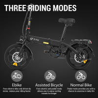 Bicicleta  Electricos Adultos Plegable Freestyle DYU A1F Pro, motor de 250W, BateríA De Bicicleta EléCtrica 48V 7.5Ah, neumático 16 pulgadas, velocidad máxima de 25km/h, alcance máximo de 40km, frenos de disco delanteros y traseros, pantalla LCD Ebike - details 2