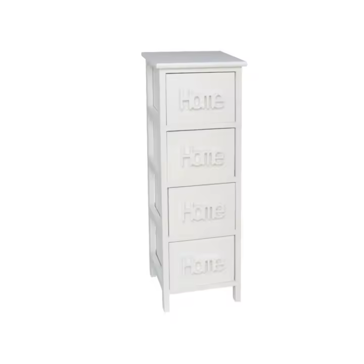 G Cajonera Blanca de Madera con 4 Cajones 25x25x78cm /30x20x67cm- Versátil y Funcional - 1