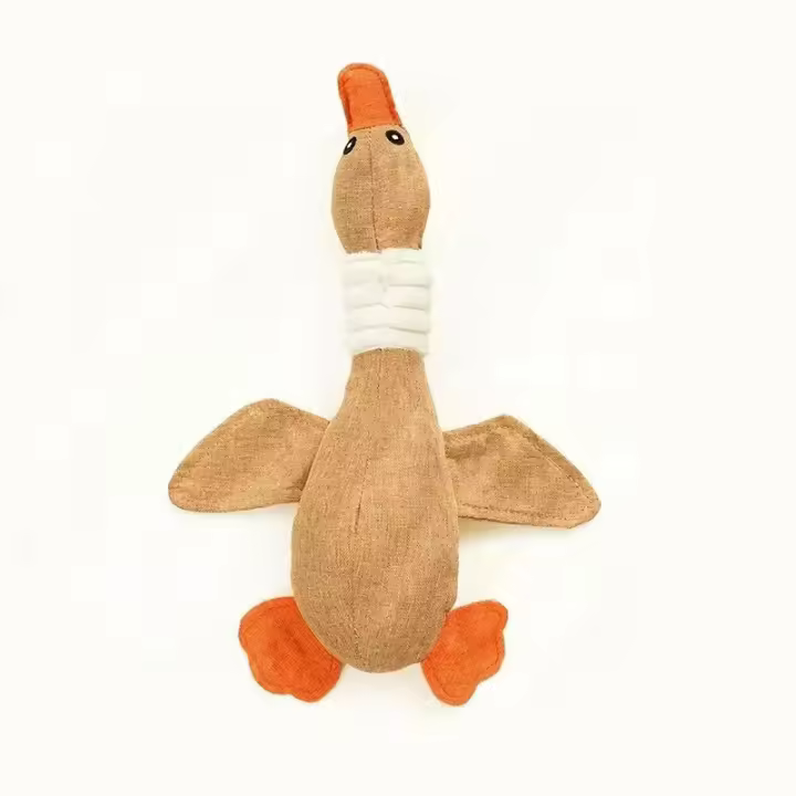 Juguete De Peluche De Perro Lindo Juguetes Para Morder Para Pequeños Medianos Y Grandes Perros Juguete De Ganso Silvestre Con Sonido Para Chupar Y Limpiar Los Dientes - 1