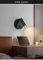 Lámpara De Pared Moderna Con Carga USB Y Luz De Lectura Plegable Rotación De 350 Grados Para Dormitorio Estudio Hotel - details 7