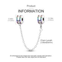 Nueva Cadena De Seguridad Platinada En Plata Con Encantos De Gato Rosa Luna Y Estrella De Silicona Para Pulseras Y Collares DIY Colorido - details 11