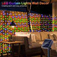 1 Pack De Luces Solares Para Cortina 300 LED 8 Modos Impermeable IP44 Decoración De Jardín Y Pared Para Navidad 9.8x9.8 Pies - details 14