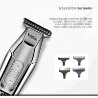 Kemei 5027 Cortacabello Para Barbero Sin Cable Corte Cercano Para Líneas Y Afeitado Seco Pantalla LCD Trimmer De Cabello Con Cuchilla De Titanio - details 8