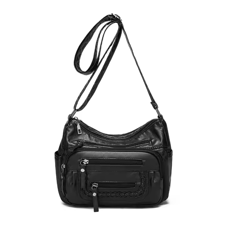 Bolso De Hombro Para Mujer De Lujo En Cuero Suave Diseñador Bolso Cruzado De Calidad Sac a Main Estilo Versátil Tote Solid PU Con Cierre De Cremallera - 1