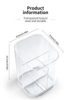 Organizador De Pinceles Para Uñas Transparente De Acrílico Con 3 Grillas Estilo Simple Soporte Para Maquillaje Y Almacenamiento De Lápices De Ojos - details 5