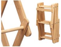 Soporte de Botellas de Madera de Bambu de 2 Niveles Plegable - Organizador para Armarios y Sotanos - Capacidad para 5 Botellas - details 2
