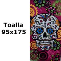 Toalla de playa calavera,Toalla de baño grande,MICROFIBRA 100% POLYESTER,MEDIDAS 95x175cm,cm,fespu - details 0