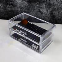 Organizador de maquillaje acrílico transparente de 2 cajones, a prueba de Polvo, Caja de almacenamiento para Joyas, bolígrafos y organización de maquillaje - details 2