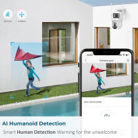 Cámara De Seguridad IP 1080P Dual-lens Wifi PTZ Exterior Con Visión Nocturna Humana Detecta Y Auto Seguimiento Doble Pantalla Camhi - details 7