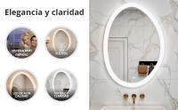 Marctani Espejo Baño Irregular con Luz LED Regulable en 3 Colores - Espejo de Pared ANTIVAHO con Ajuste de Brillo con Memoria e Interruptor Táctil - Espejos Inteligente - details 4