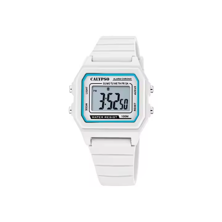 Reloj Digital Hombre Calypso K5805/1 con Correa Blanca y Caja con Detalles Azules - 1