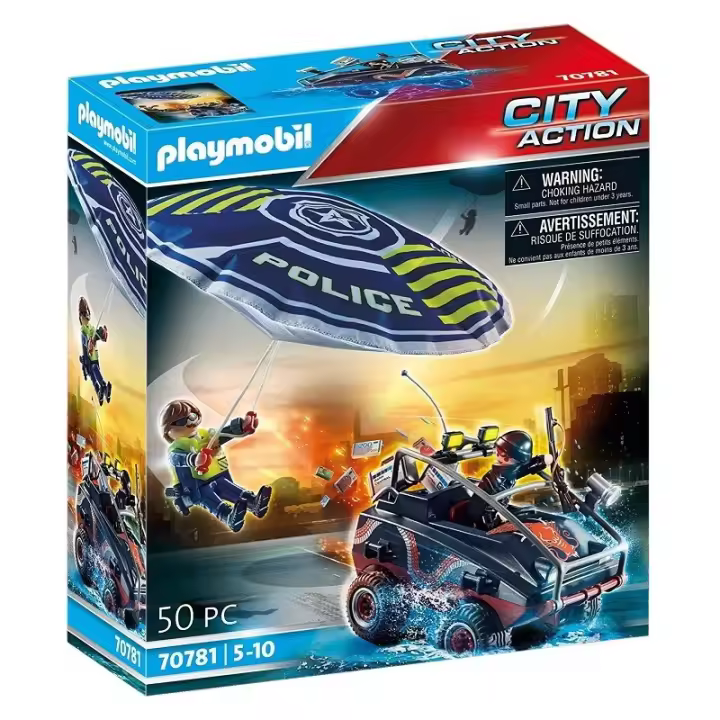 Playmobil City Action 70781 Paracaídas de policía: Persecución del Vehículo Anfibio Flotante edad +5 años 22P70781 - 1