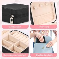 Organizador de joyas: Mini Caja de almacenamiento de joyas de viaje, estuche Organizer de exhibición de Collares portátil para Mujeres en Negro - details 2