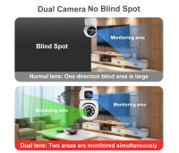 Cámara IP Dual Lente Dual Pantalla WiFi Protección De Seguridad CCTV Vigilancia Video Wireless Monitor Interior Automático PTZ V380 pro - details 1