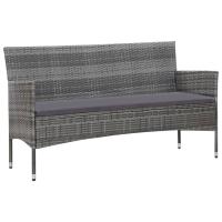 vidaXL Set de muebles de jardín 4 pzas y cojines ratán sintético gris - details 1