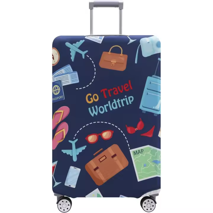 Funda de equipaje lavable, funda protectora para maletas, antiarañazos, apta para equipaje de 18 a 32 pulgadas (Go travel-Trip, M) - 1