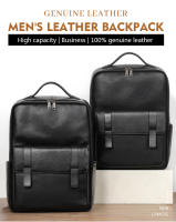 Mochila Para Hombre De Cuero Genuino Grande Capacidad Con Bolsillo Para Portátil De 15.6 Pulgadas Diseño Moda Múltiples Bolsillos Bolsa Escolar - details 0
