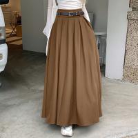 ZANZEA Jupe De Cintura Alta Para Mujer Estilo Coreano Plisado Swing Vintage Moda Primavera Escritorio Falda Larga Suave Sólida A-Line - details 7
