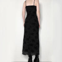 Vestido Gótico Negro Sexy Para Mujer Verano Impresión Floral Streetwear Sin Mangas Patchwork Elegante Fiesta Club Lolita Vestidos - details 7