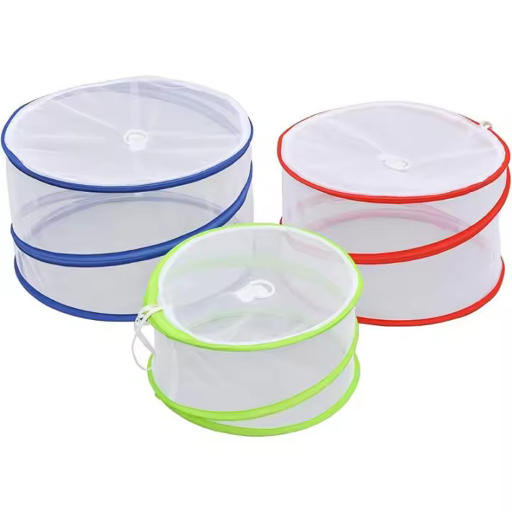 Lot de 3 Couverture de Nourriture en Maille Pliante - Cloche Alimentaire Pop-up Réutilisable pour Cuisine Pique-Nique BBQ en Ple - 1