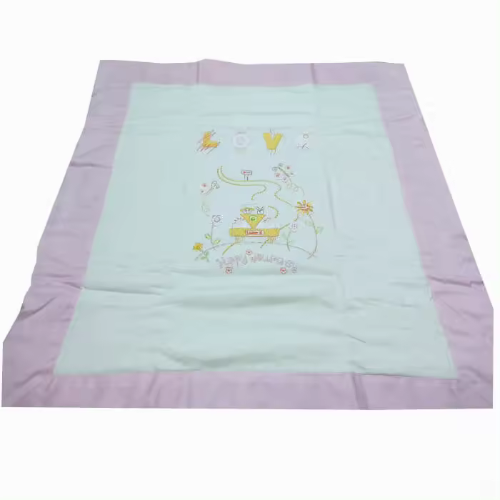 Colcha Bebe 100% Algodón Algodón Bebe para Minicuna, Carro y Silla paseo modelo Love Rosa - 1