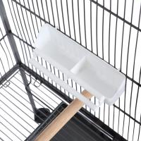 vidaXL Jaula para pájaros con techo de acero negro 66x66x155 cm - details 4