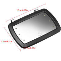 Espejo Interior LED Universal Para Coche Con Interruptor Táctil Espejo De Maquillaje Visera Alta Claro HD 170*110mm Sin Batería - details 3