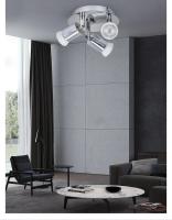 Luces De Techo Modernas En Cromo Y Negro Con LED 3 Vías Instalación Superficial Para Cocina Barra Lámpara De Gu10 Sin Ajuste De Brillo - details 6