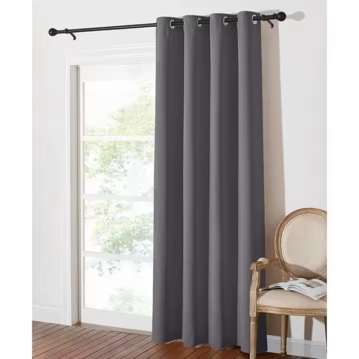 Cortinas Opacas para Sala de Estar - Cortinas con Ojales de Color Sólido con Aislamiento Térmico para Decoración de Ventanas para Dormitorio, Bloquean la Luz y el Frío, Listas para Colgar, L 132 x H 158 cm, Gris, 1 Panel - 1
