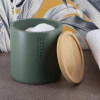 Accesorios de baño Tendance, Verde Caqui, Alfombrilla, Algodonera, Dispensador de Papel, Dosificador de Jabón, Jabonera, Papelera, Vaso para Cepillos. - details 5