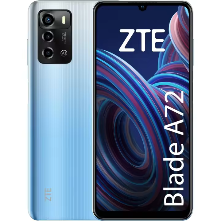 ZTE Blade A72 - Smartphone 6,74" HD+ 90hz, 3GB RAM, 128GB Almacenamiento ampliable a 1TB, Bateria de 5130 mAh, Carga rápida 22,5W, Triple cámara 13MP, Azul - 1