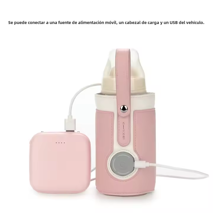 Calentador De Botella Para Bebé Portátil Con 3 Temperaturas Ajustables USB Calentador De Leche Para Viaje En Coche Seguro Y Ecológico Tamaño Medio - 1