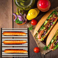 Leeseph Rodillo De Hotdog En Acero Inoxidable Herramientas De Barbacoa Accesorios Para Camping Y Reuniones Grill Roller Sausage Rack - details 3