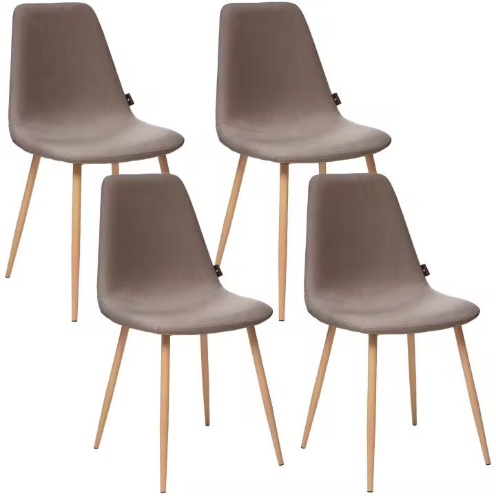 Conjunto de 4 sillas de tipo escandinavo color marrón WELLHOME - 1