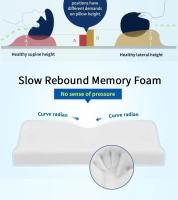 Almohada De Memoria Para Cuello Ortopédica Forma De Mariposa Protección Del Cuello Rebound Lento Almohada Saludable Para El Cervical - details 5