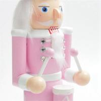 Figura de Cascanueces de Madera Rosa de 30 cm con Pelo Blanco y Diamantes de Imitación, Muñeco de Cascanueces, Juguete de Adorno - details 3