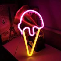 Luz LED De Cono De Helado Adorable Neón Decoración De Pared Para Habitación Kawaii Regalo De Navidad Para Bebé Luz Nocturna De Dibujos Animados - details 6