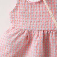 Vestido De Verano Para Niñas 2 Piezas Sin Mangas Con Cuello En Forma De Corazón De Encaje Vestido De Algodón Con Botones Estilo Casual A-Line Talla Verdadera - details 6