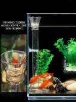 Juego De Alimentador De Acuario Transparente Y Duradero Para Peces Y Langostas Con Tubo Y Plato De Alimentación - details 4