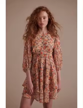 Vestido Maggie Sweet Abbey flores beige - 1