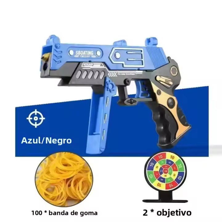 Pistola De Cuerda De Goma Continua Juguete De Tiro Manual Plegable Competitivo Juego De Tiro Alobjetivo Toy Pistol Gun Para Jóvenes Unisex - 1