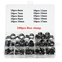 Kit De 100 Piezas De Abrazaderas De Tubo Para Combustible Aceite Agua Negro Q673B 6-17/6-22mm Clip De Spring De Vacío Metal Estándar Para Reparación De Plomería - details 0