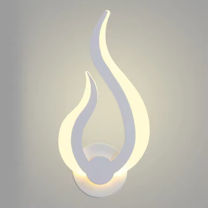 Luz de pared interior LED, lámpara de pared moderna de 10W, forma de llama Luz De noche montada en la pared 3000K blanco cálido para cocina escalera dormitorio pasillo, 220V IP20 - 1